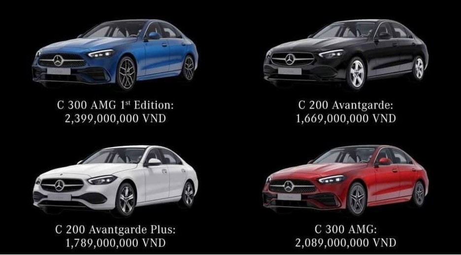 Giá các phiên bản C Class 2022 So sánh các phiên bản Mercedes-Benz C-Class 2022. Mua xe nên chọn phiên bản nào?