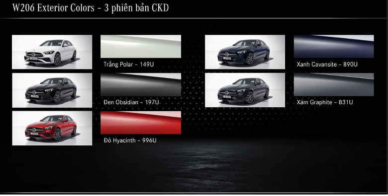 Màu xe C Class So sánh các phiên bản Mercedes-Benz C-Class 2022. Mua xe nên chọn phiên bản nào?
