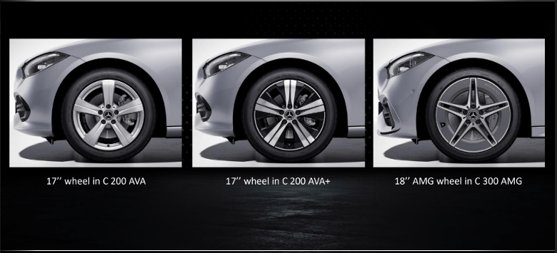 Mâm xe C Class So sánh các phiên bản Mercedes-Benz C-Class 2022. Mua xe nên chọn phiên bản nào?
