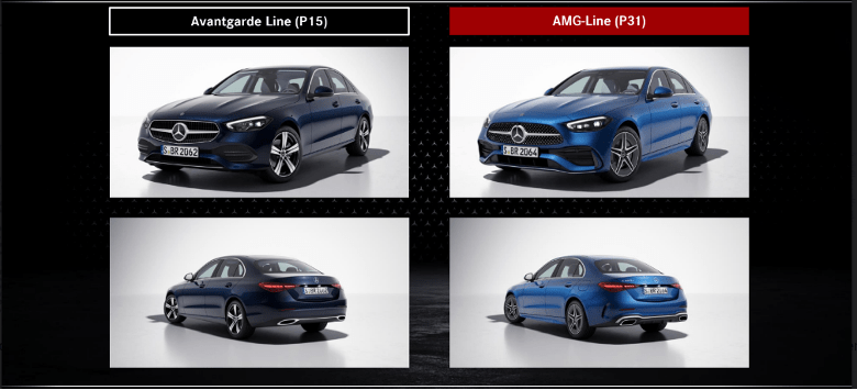 So sánh thiết kế Avantgarde và AMG line So sánh các phiên bản Mercedes-Benz C-Class 2022. Mua xe nên chọn phiên bản nào?