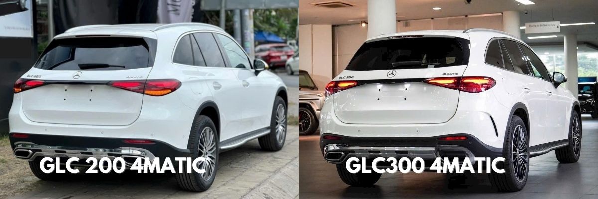 Duoi xe Mercedes GLC200 4matic va Mercedes GLC300 4matic So sánh Mercedes GLC200 4matic và Mercedes GLC300 4matic 2024