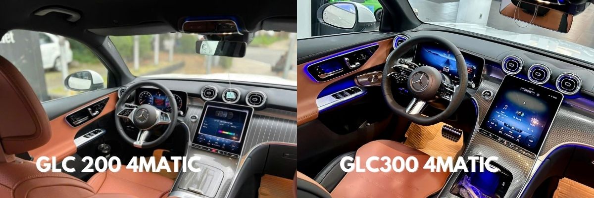 Khoang truoc Mercedes GLC200 4matic va Mercedes GLC300 4matic So sánh Mercedes GLC200 4matic và Mercedes GLC300 4matic 2024
