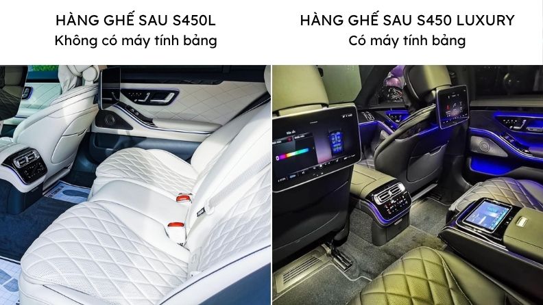 So sánh hàng ghế sau S450 và S450 Luxury